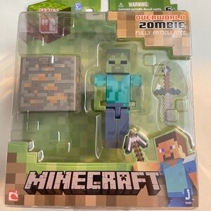 Minecraft Series 1 Overworld Zombie Action Figure 2 3/4" Jazwares 2014 New